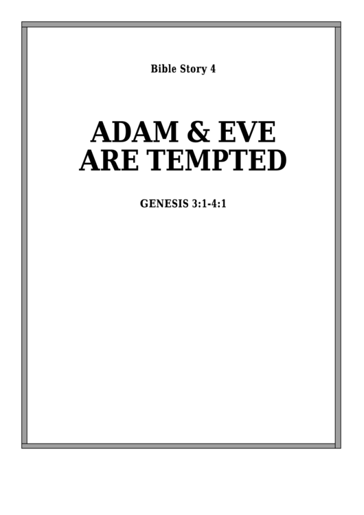 Adam And Eve Are Tempted Bible Activity Sheet Printable pdf
