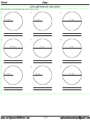 Circumference & Area Worksheet With Answer Key