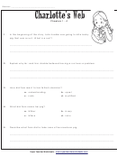Charlotte's Web Questions For Chapters 1-4 Worksheet With Answers