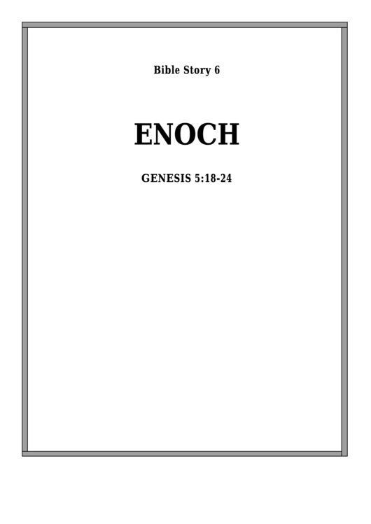 Enoch Bible Activity Sheet Printable pdf