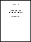 God Sends A Great Flood Bible Activity Sheet