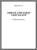 Abram And Sarai Visit Egypt Bible Activity Sheet