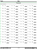 Fraction Subtraction Worksheet With Answer Key