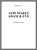 God Makes Adam And Eve Bible Activity Sheet