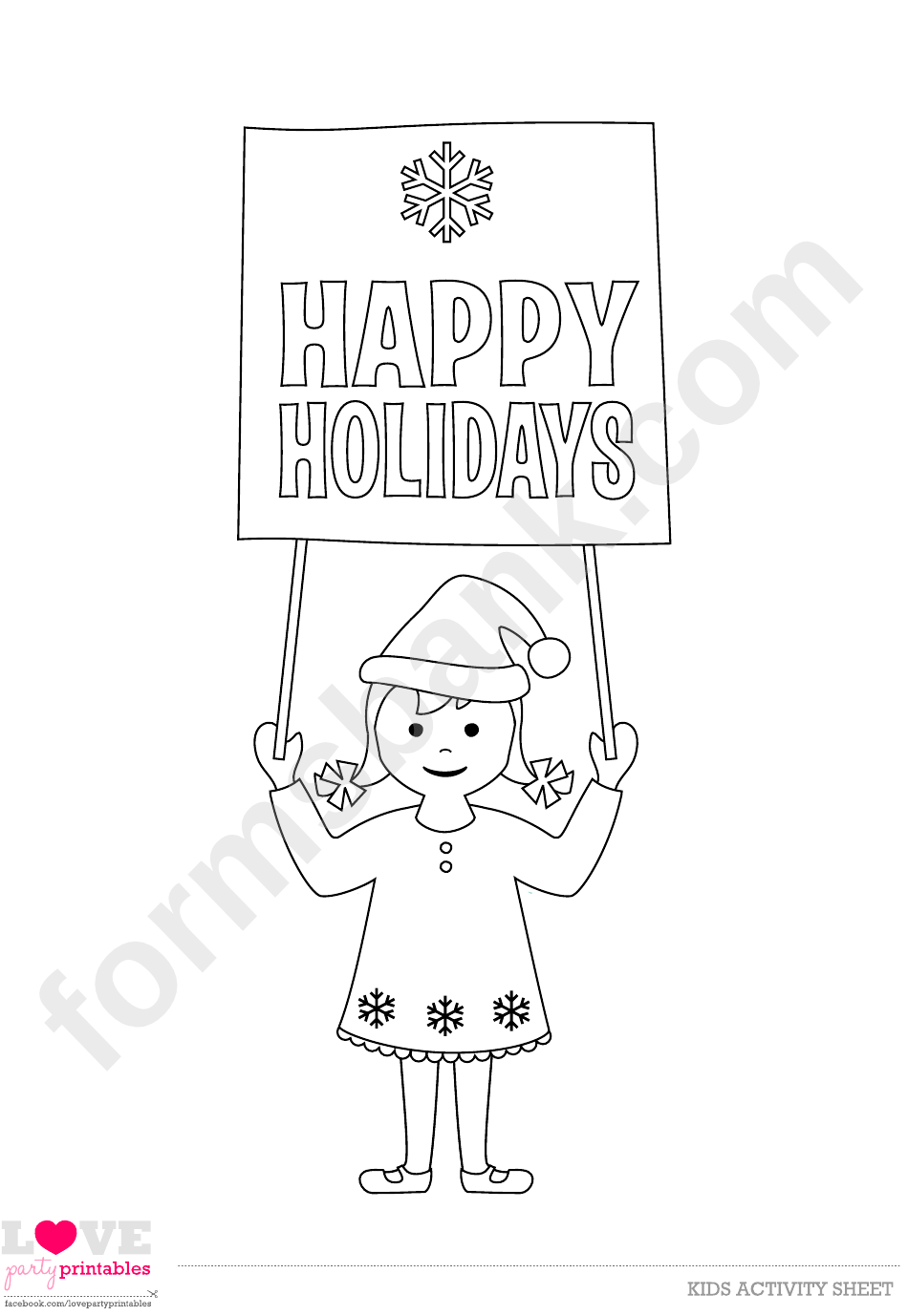 Happy Holidays Activity Sheets