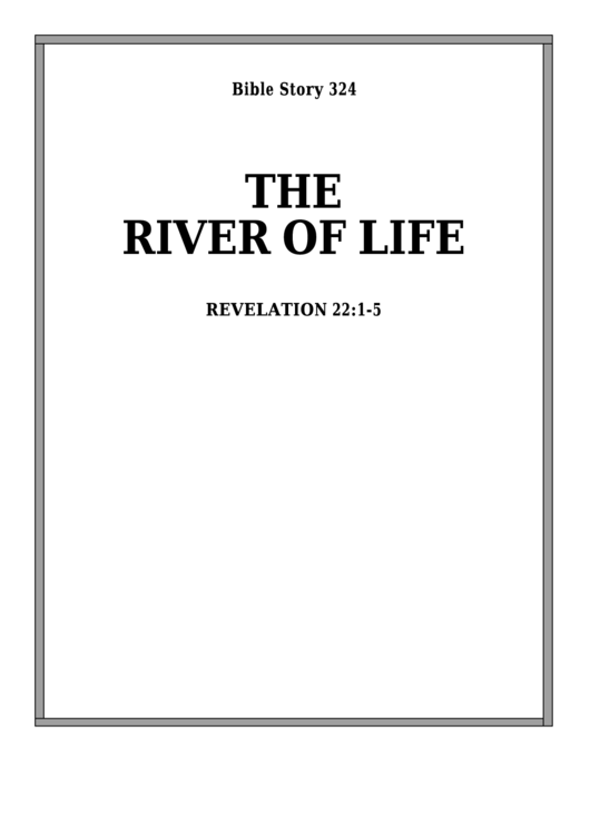 The River Of Life Bible Activity Sheet Printable pdf
