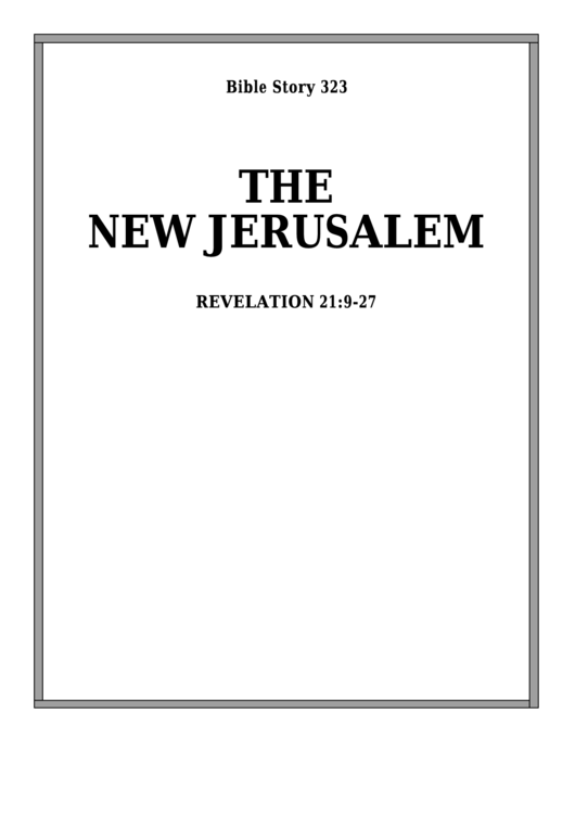The New Jerusalem Bible Activity Sheet Printable pdf