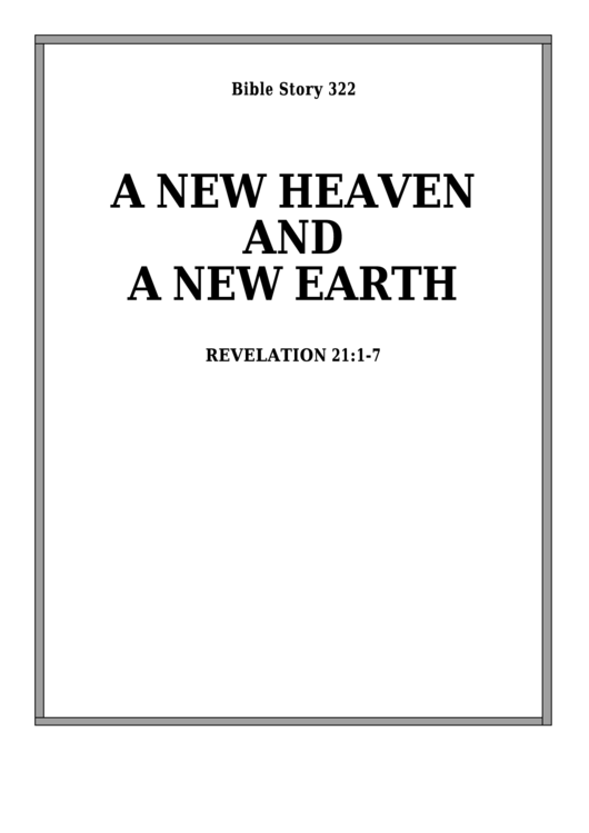 A New Heaven And A New Earth Bible Activity Sheet Printable pdf