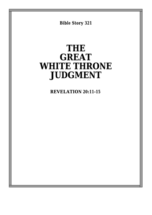 The Great White Throne Judgment Bible Activity Sheet Printable pdf