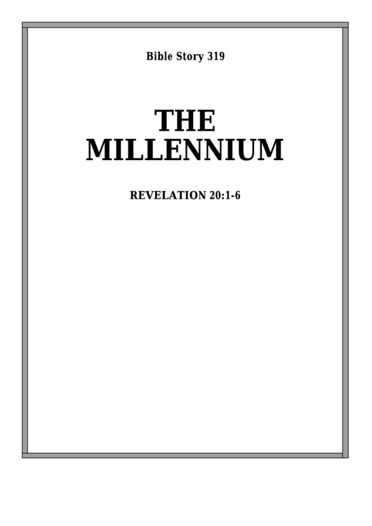 The Millennium Bible Activity Sheet Printable pdf