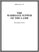 The Marriage Supper Of The Lamb Bible Activity Sheet