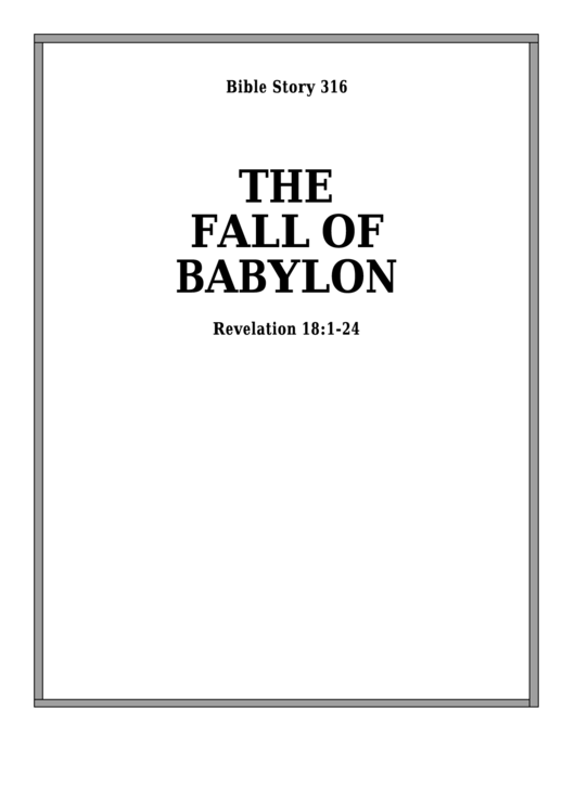 The Fall Of Babylon Bible Activity Sheet Printable pdf