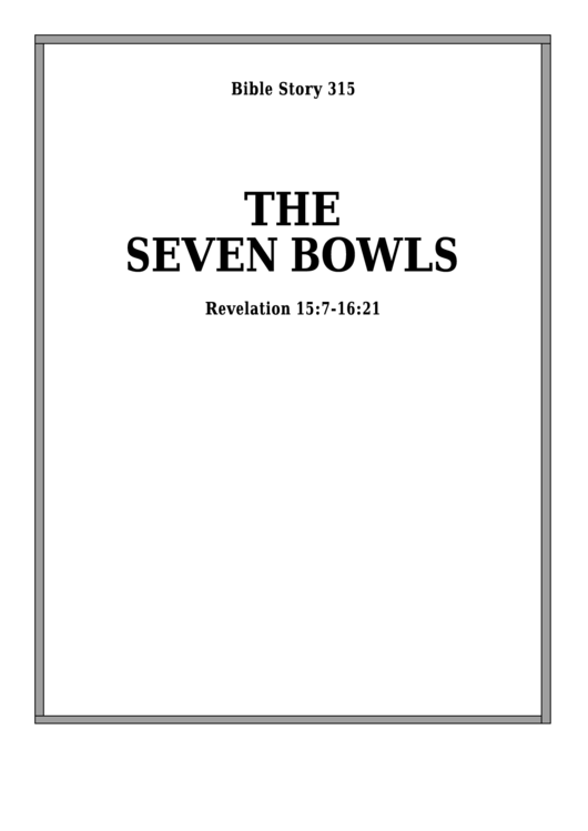 The Seven Bowls Bible Activity Sheet Printable pdf