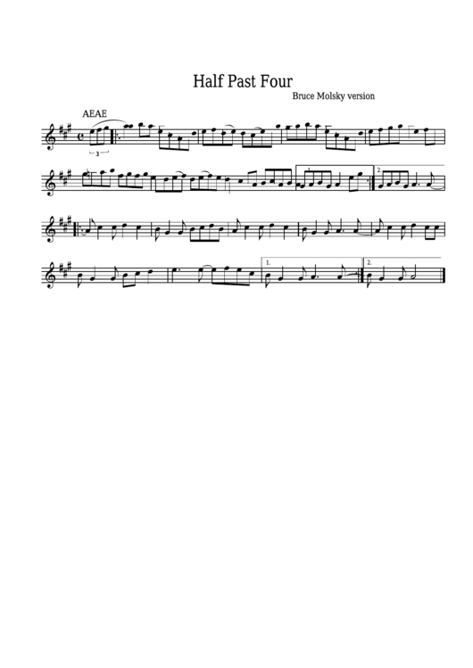Half Past Four Sheet Music Printable pdf