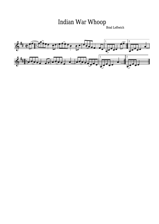 Brad Leftwich - Indian War Whoop Sheet Music Printable pdf