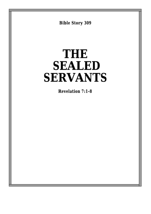 The Sealed Servants Bible Activity Sheet Printable pdf
