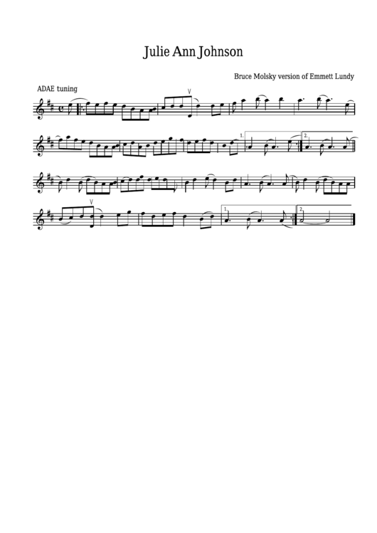 Emmett Lundy - Julie Ann Johnson Sheet Music Printable pdf