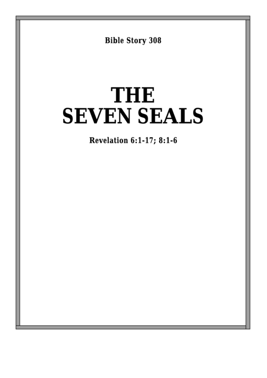 The Seven Seals Bible Activity Sheet Printable pdf