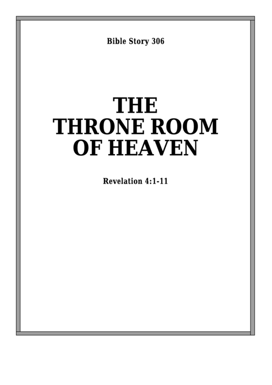 The Throne Room Of Heaven Bible Activity Sheet Printable pdf