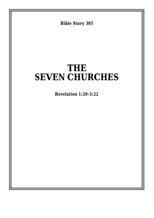 The Seven Churches Bible Activity Sheet Printable pdf
