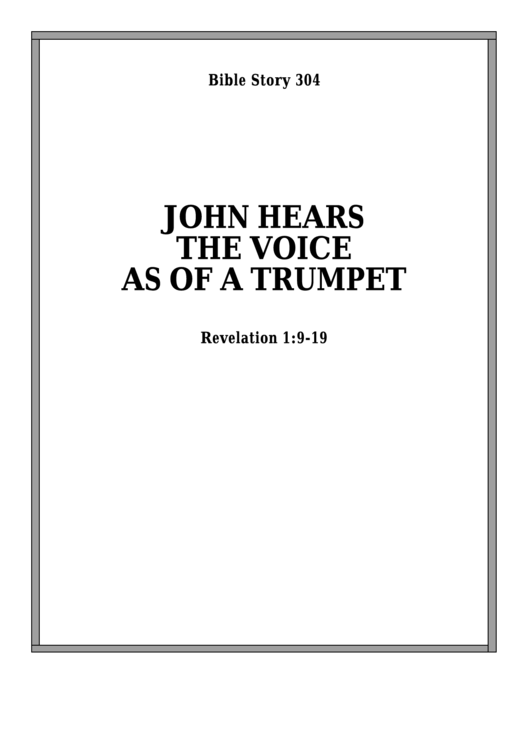 John Hears The Voice As Of A Trumpet Bible Activity Sheet Printable pdf