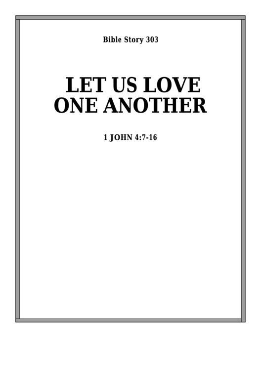 Let Us Love One Another Bible Activity Sheet Printable pdf
