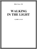 Walking In The Light Bible Activity Sheet