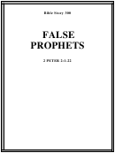 False Prophets Bible Activity Sheet