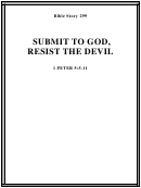 Submit To God, Resist The Devil Bible Activity Sheet