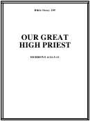 Our Great High Priest Bible Activity Sheet