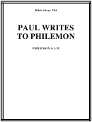 Paul Writes To Philemon Bible Activity Sheet