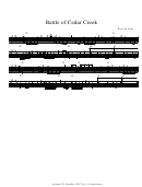Howard Zane - Battle Of Cedar Creek Sheet Music