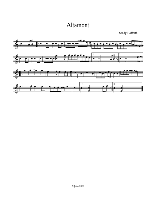 Sandy Hofferth - Altamont Sheet Music Printable pdf