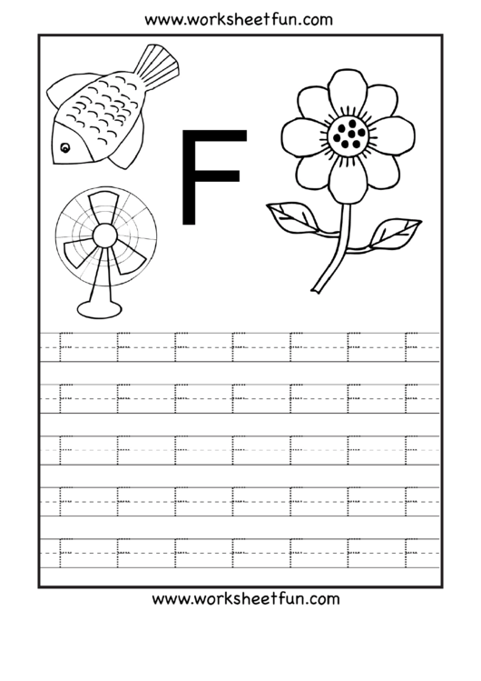 Letter F Tracing Template Printable pdf