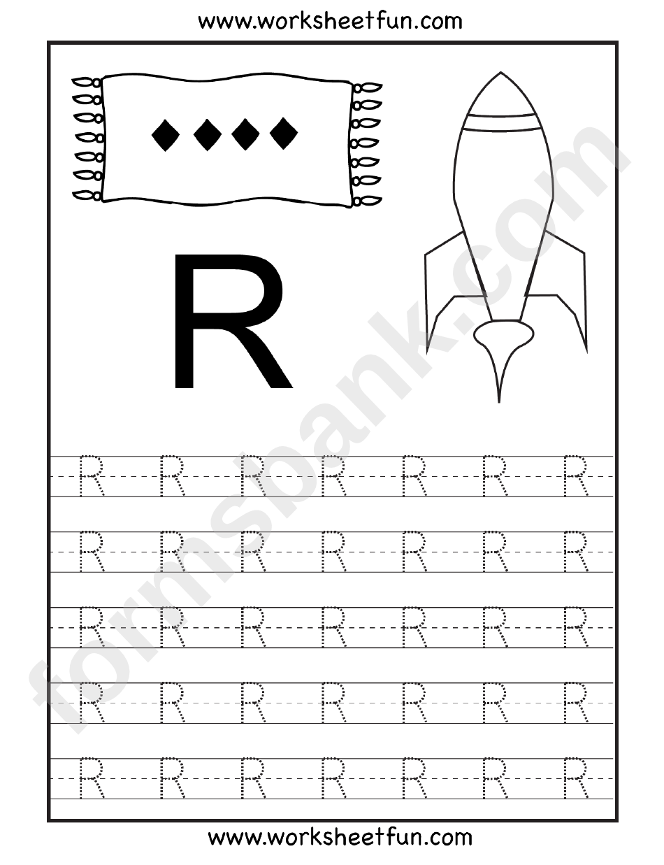 Letter R Tracing Template printable pdf download
