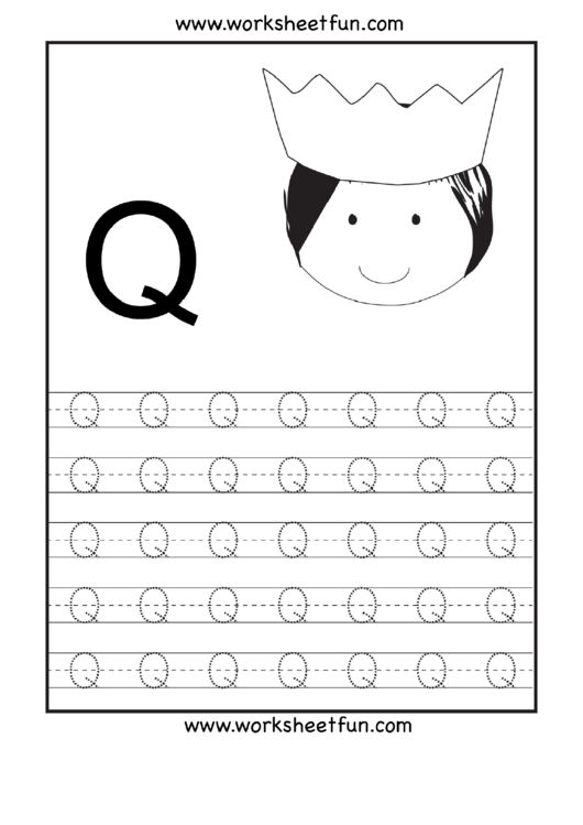 Letter Q Tracing Template Printable pdf