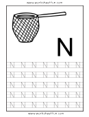 Letter N Tracing Template