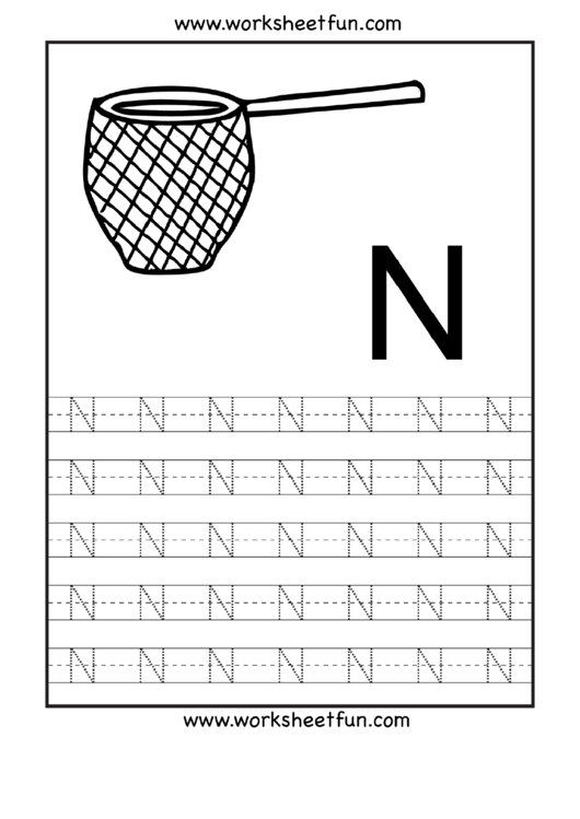 Letter N Tracing Template