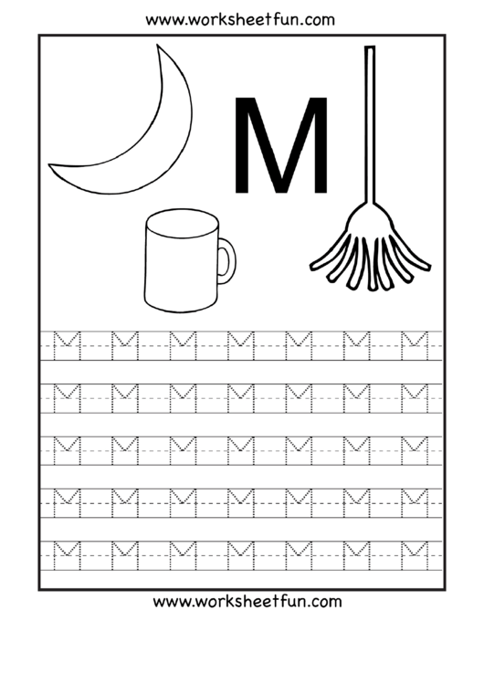 Letter M Tracing Template Printable pdf