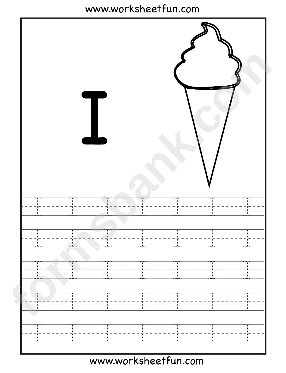 Letter I Tracing Template