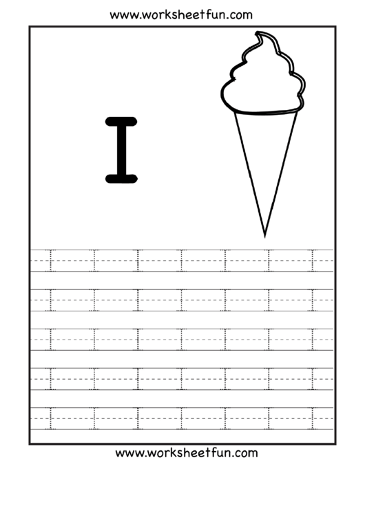 Letter I Tracing Template Printable pdf