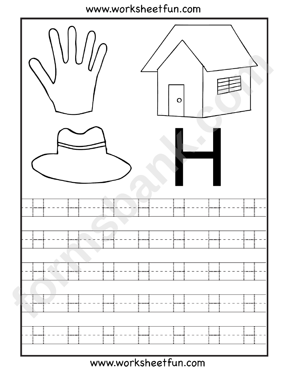 Letter H Tracing Template