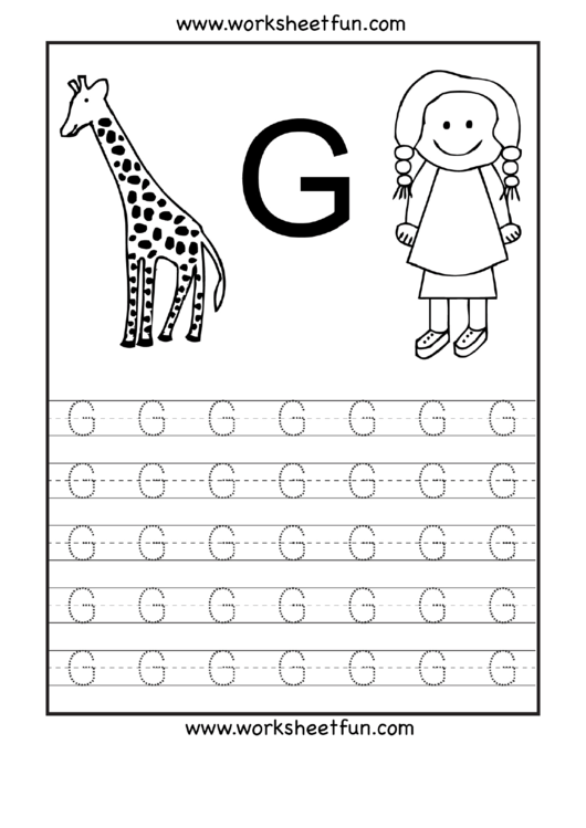 letter g tracing template printable pdf download