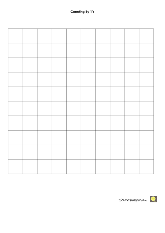 Blank Counting By 10 Number Chart Printable pdf