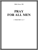 Pray For All Men Bible Activity Sheets
