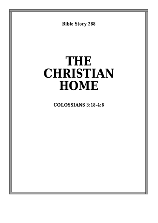 The Christian Home Bible Activity Sheets Printable pdf