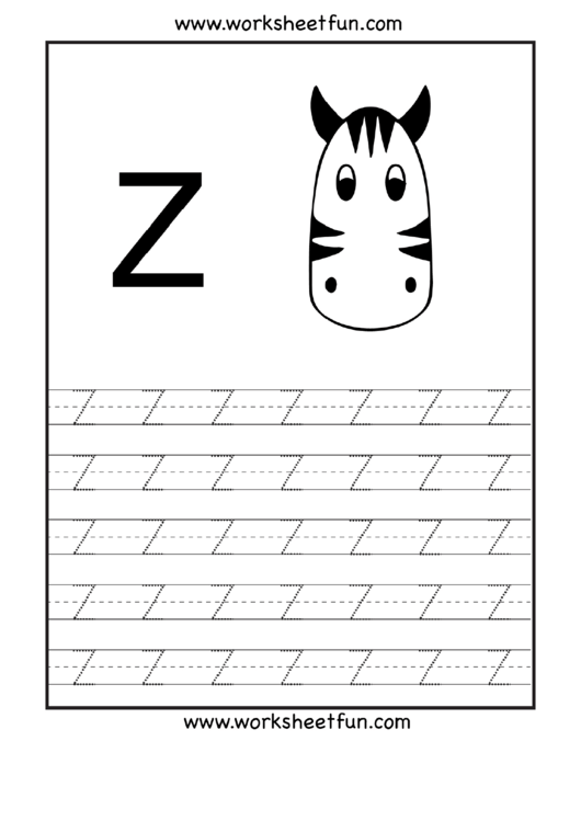 Letter Z Tracing Template Printable pdf