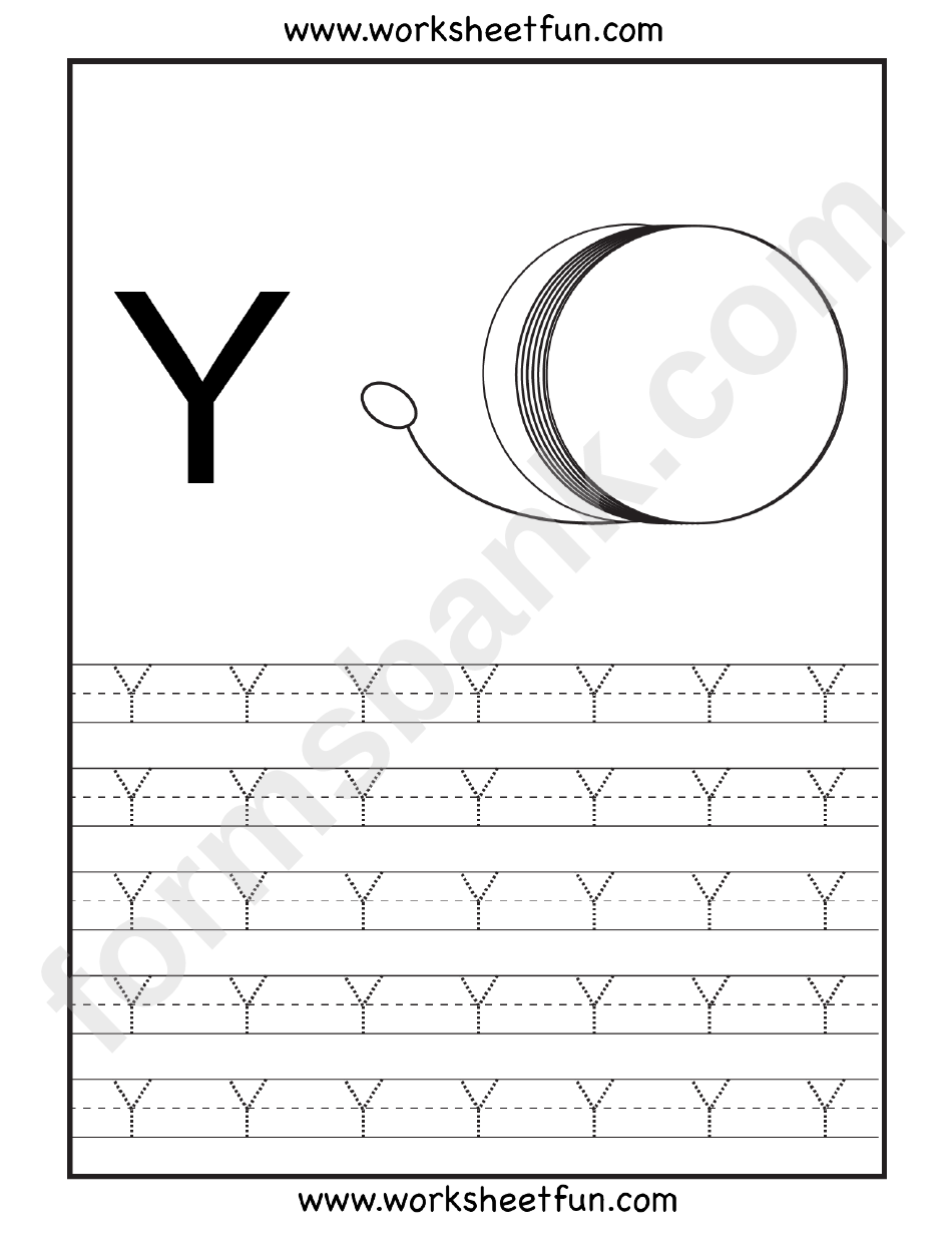 Letter Y Tracing Template