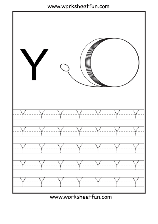 Letter Y Tracing Template Printable pdf