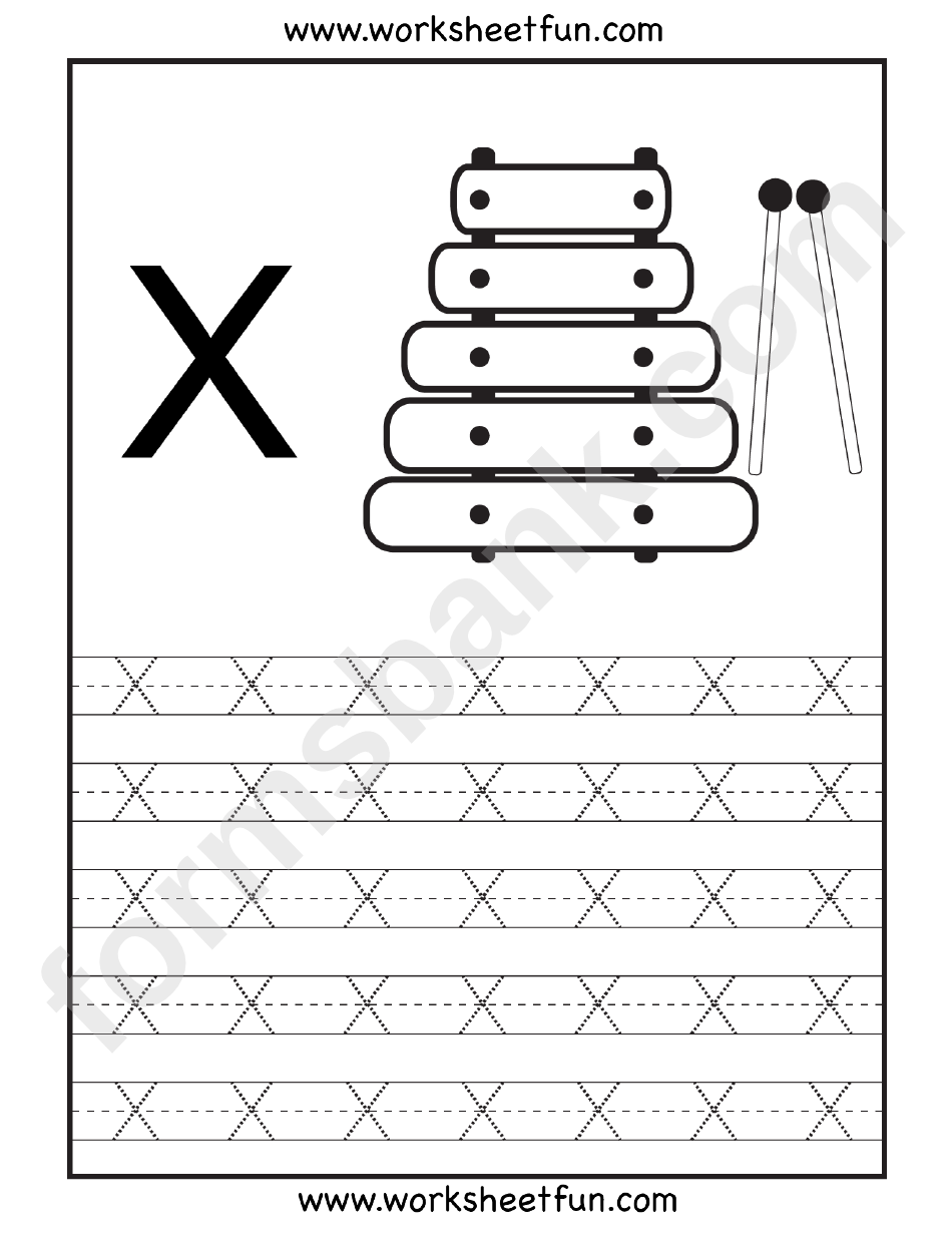 Letter X Tracing Template